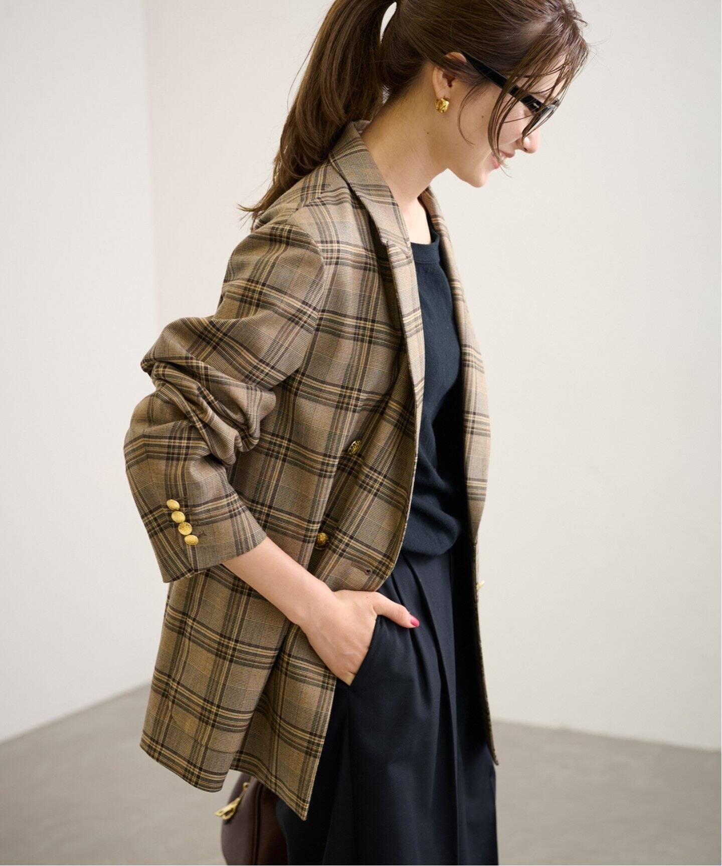 良品◇バーバリーブラックレーベル ギンガムチェック柄 シングル  