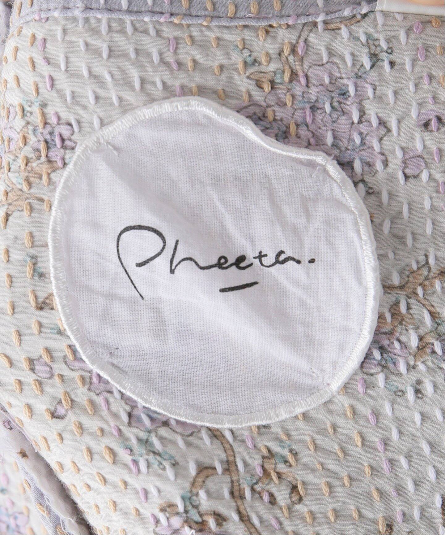 ＜Pheeta＞Paula コットン シルク ノーカラー ジャケット Pheeta＞Paula コットン シルク ノーカラー ジャケット