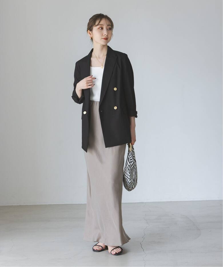 追加》麻ストレッチピークドラペルダブルジャケット 3（テーラード  