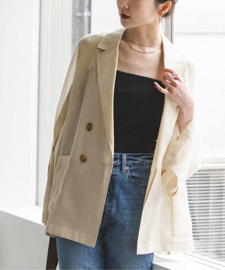 追加》スリットスリーブシアージャケット（テーラードジャケット  