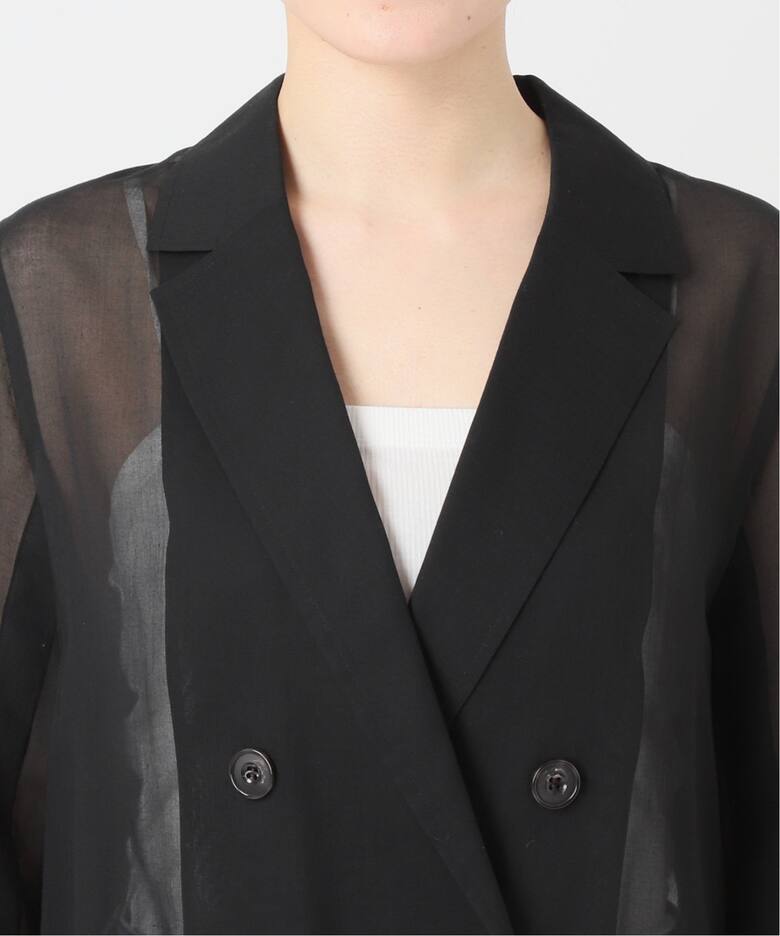 追加》スリットスリーブシアージャケット（テーラードジャケット  