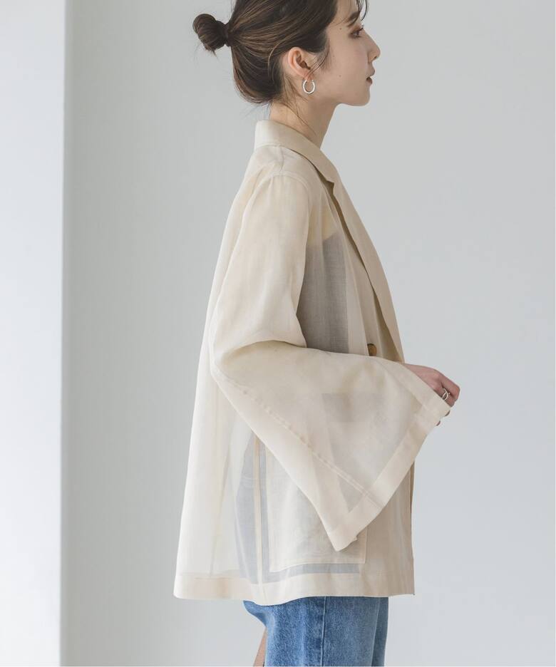 追加》スリットスリーブシアージャケット（テーラードジャケット  