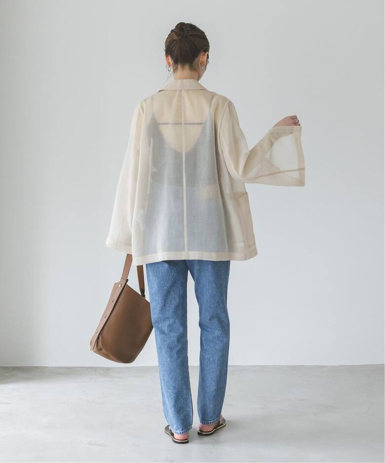 追加》スリットスリーブシアージャケット（テーラードジャケット  