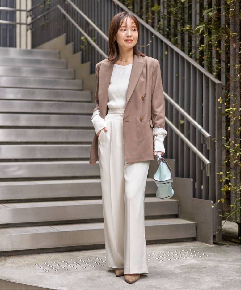 NOBLE チェックピークドロングジャケット パンツ セットアップ 