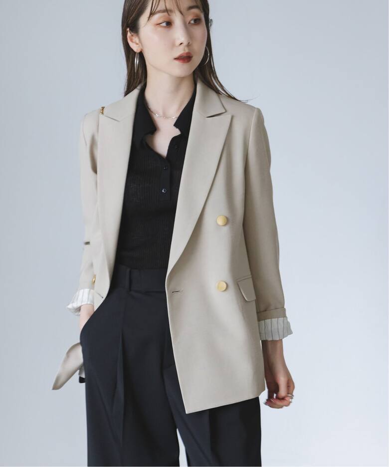 ウールMIXツイルピークドラペルジャケット（テーラードジャケット  