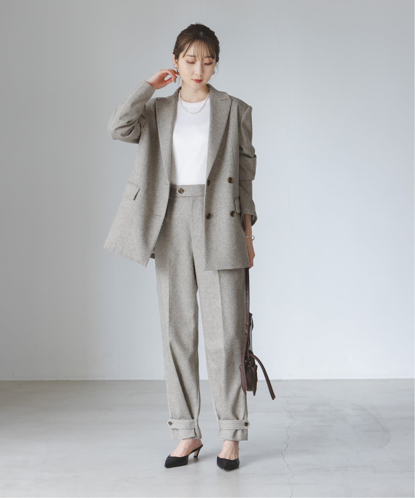 新品タグ付】 ROPE ニットツイード2WAYジャケット