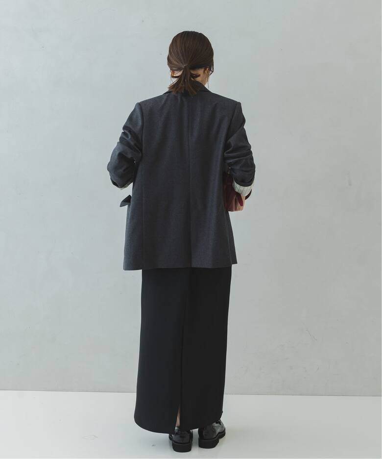 ウールフラノピークドラペルジャケット（テーラードジャケット  