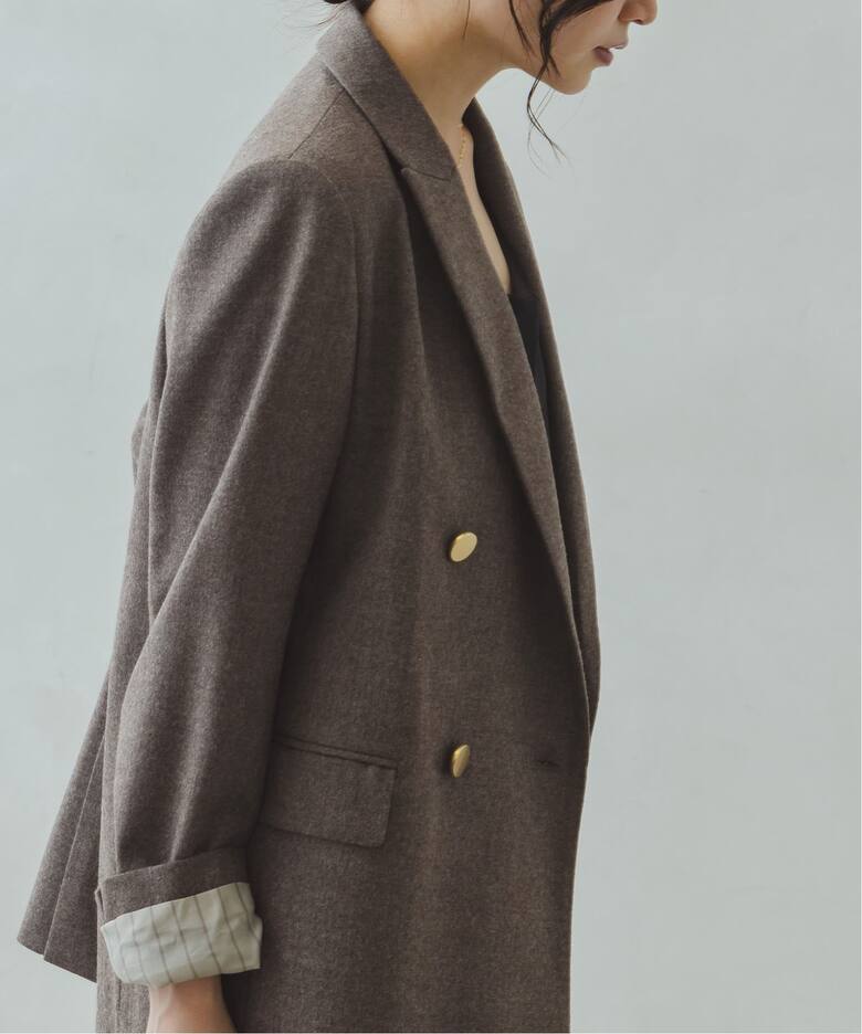 ウールフラノピークドラペルジャケット（テーラードジャケット  