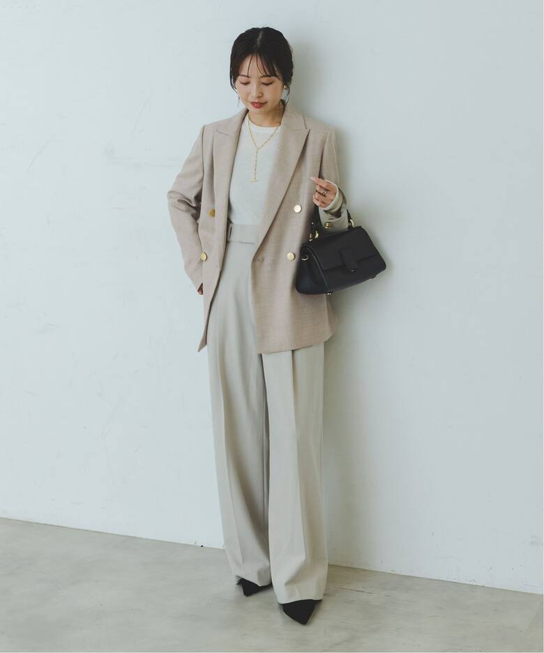 ウールフラノピークドラペルジャケット（テーラードジャケット  