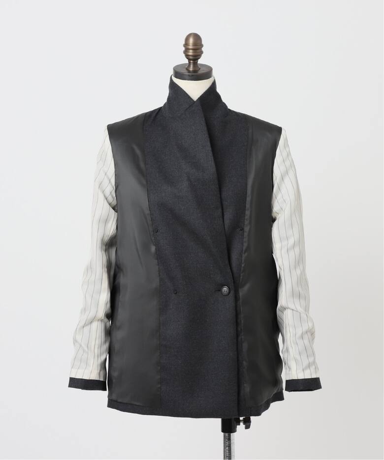 ウールフラノピークドラペルジャケット（テーラードジャケット  