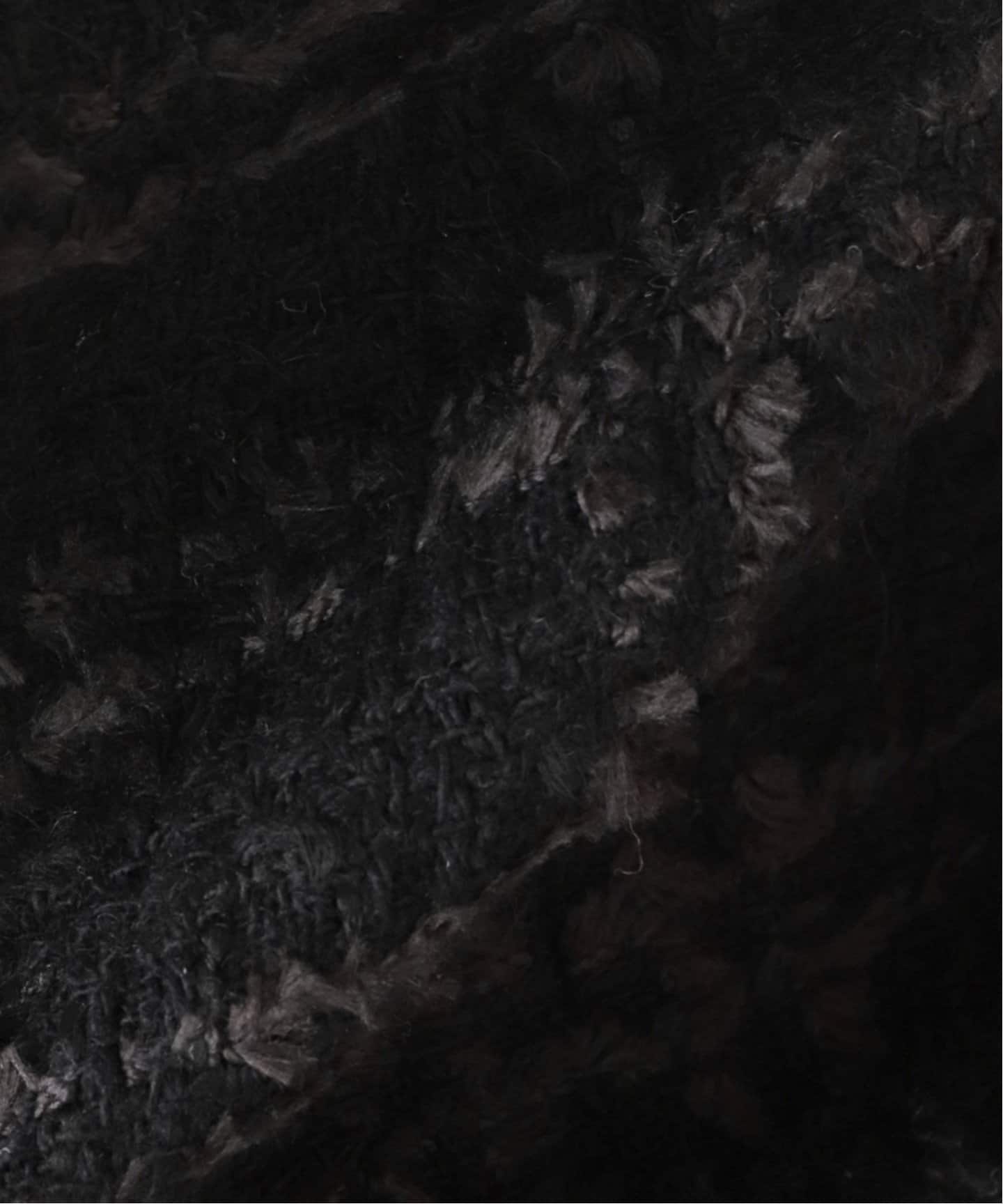 チェックツィードVネックショートジャケット（ノーカラー