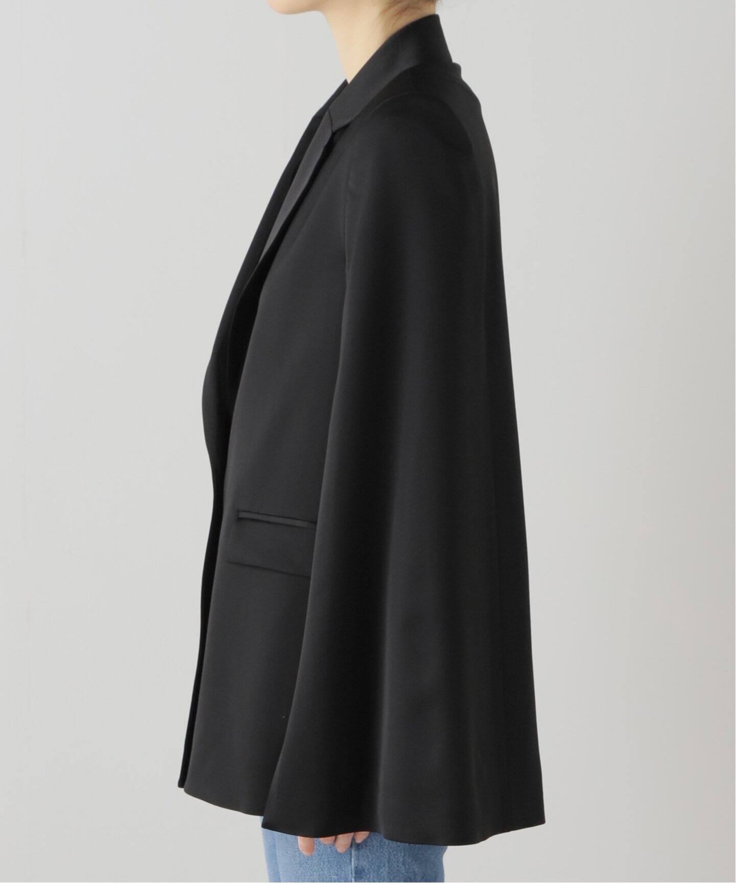 ELENI】テーラードケープジャケット（ノーカラージャケット）｜NOBLE  