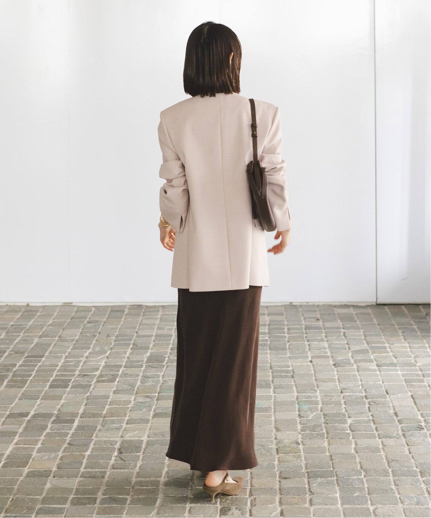 ダブルクロスカラーレスジャケット（ノーカラージャケット）｜NOBLE  