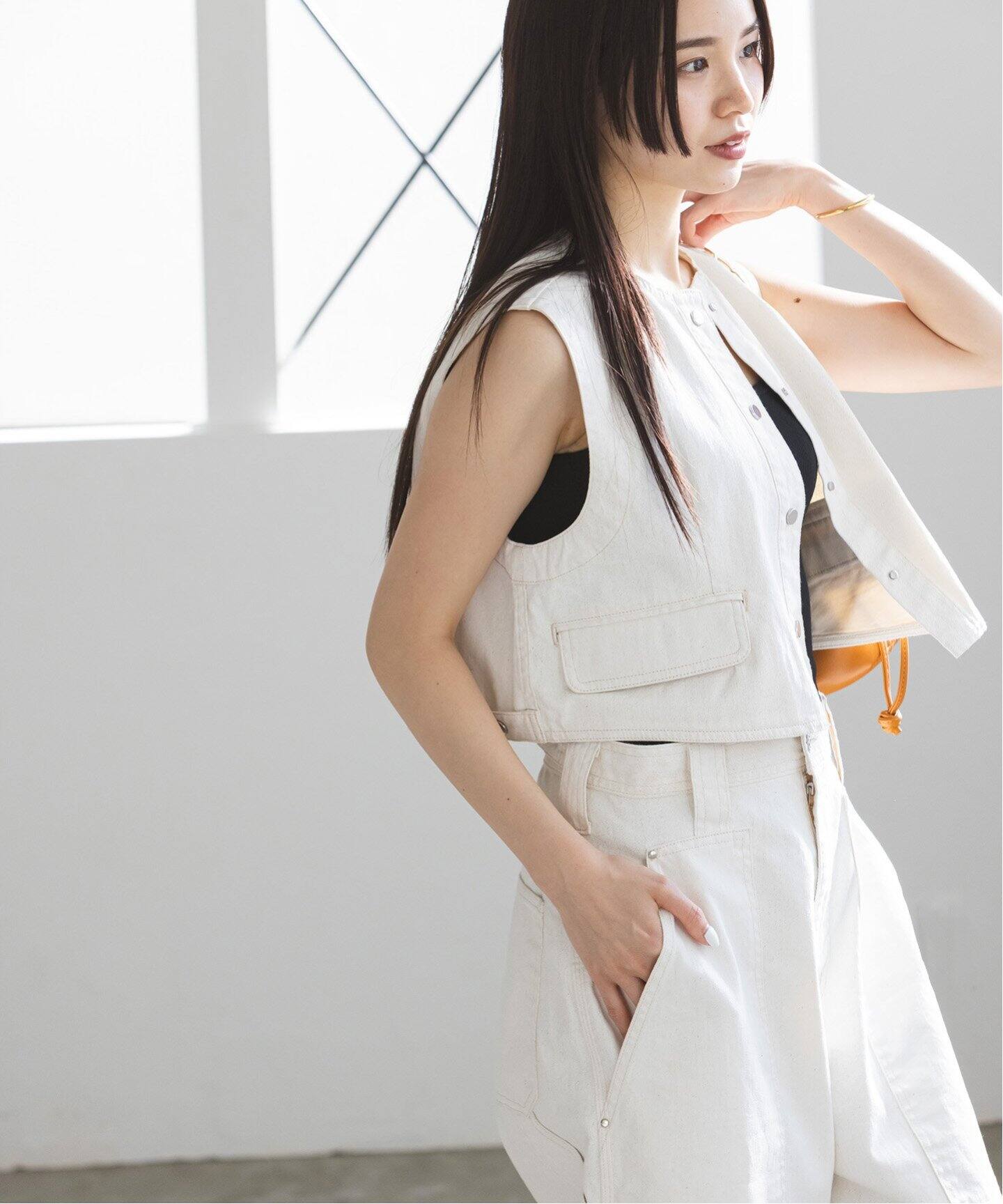 Noble ノーブル　ホワイト　コットンジレ　ベスト SERGE de bleu】VEST（ジレ）｜NOBLE（ノーブル）の通販