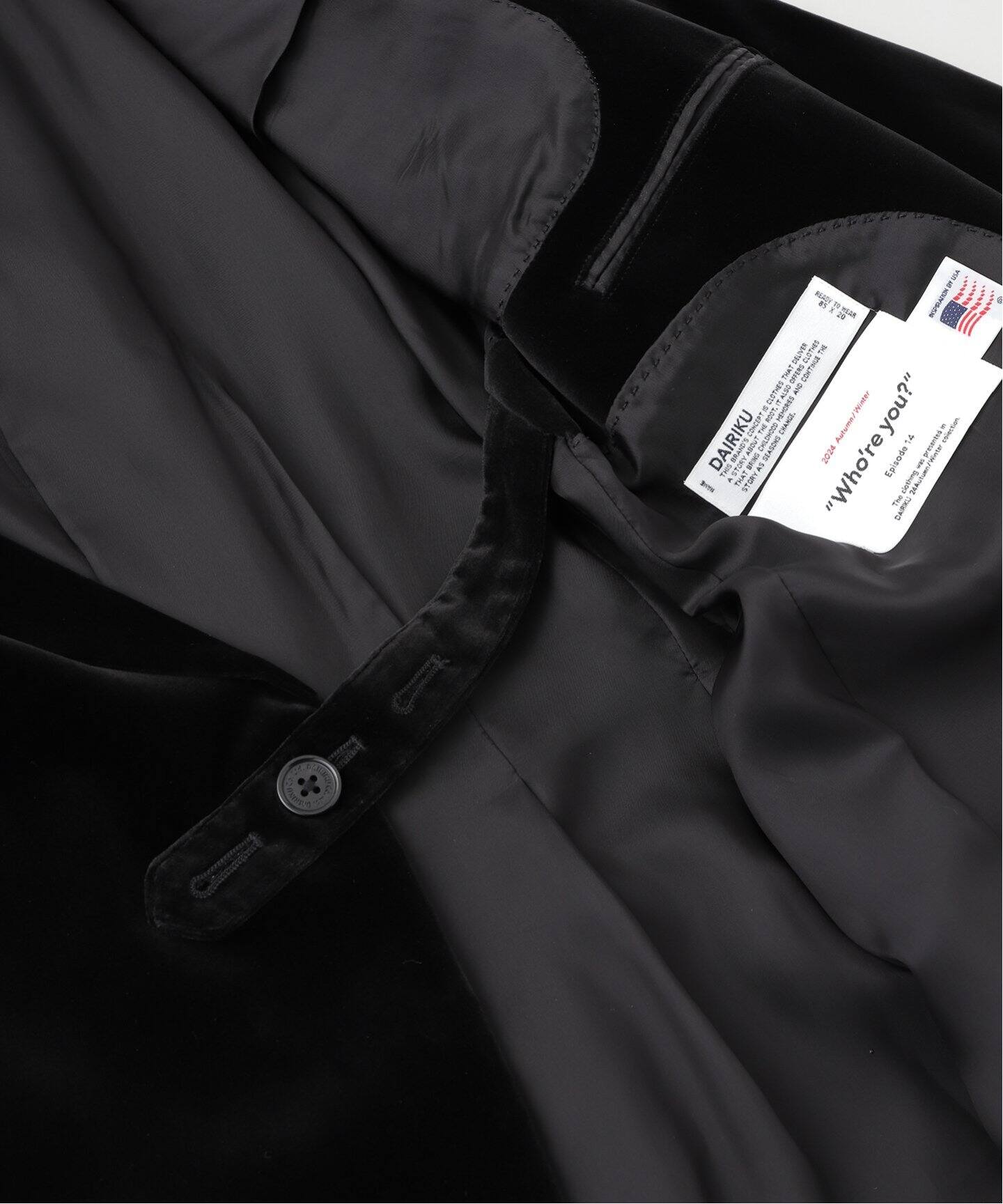 DAIRIKU / ダイリク】Riff Velor Double Tailored Jac（テーラード 