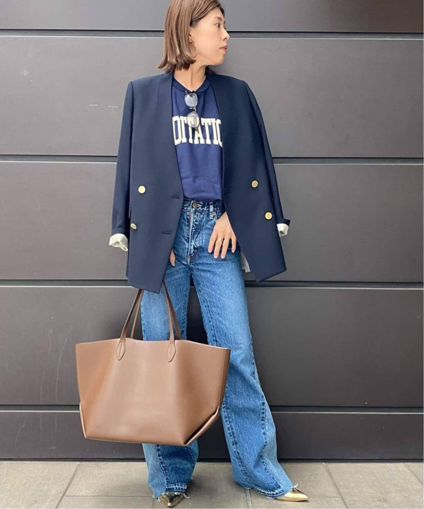 ヴィスポリーノ ノーカラーキンボタンジャケット（ノーカラー 