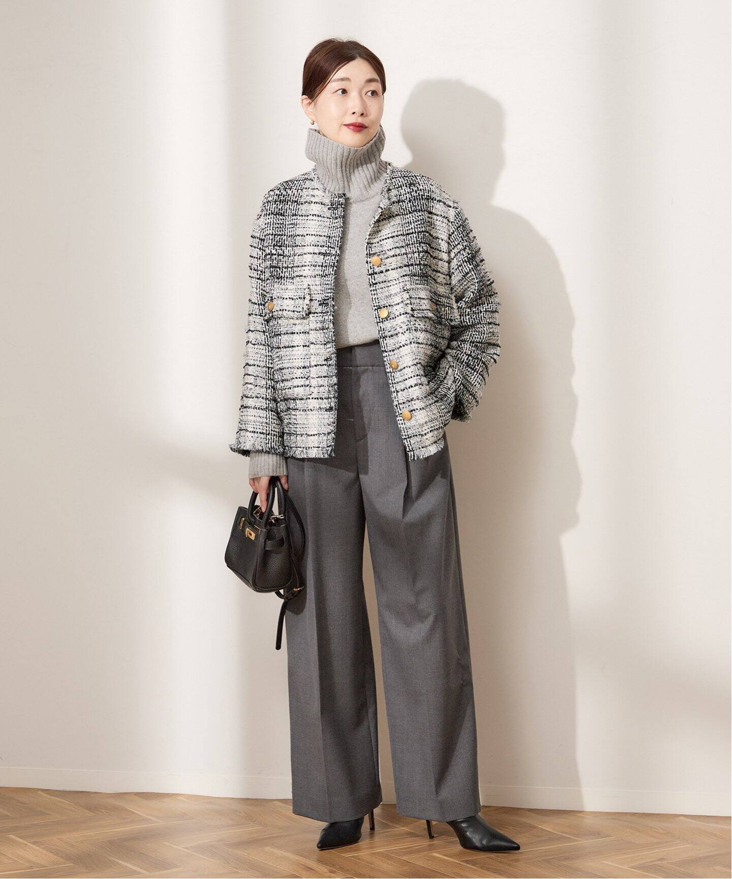 GIOLICAツイードWIDEジャケット（ノーカラージャケット）｜JOURNAL  