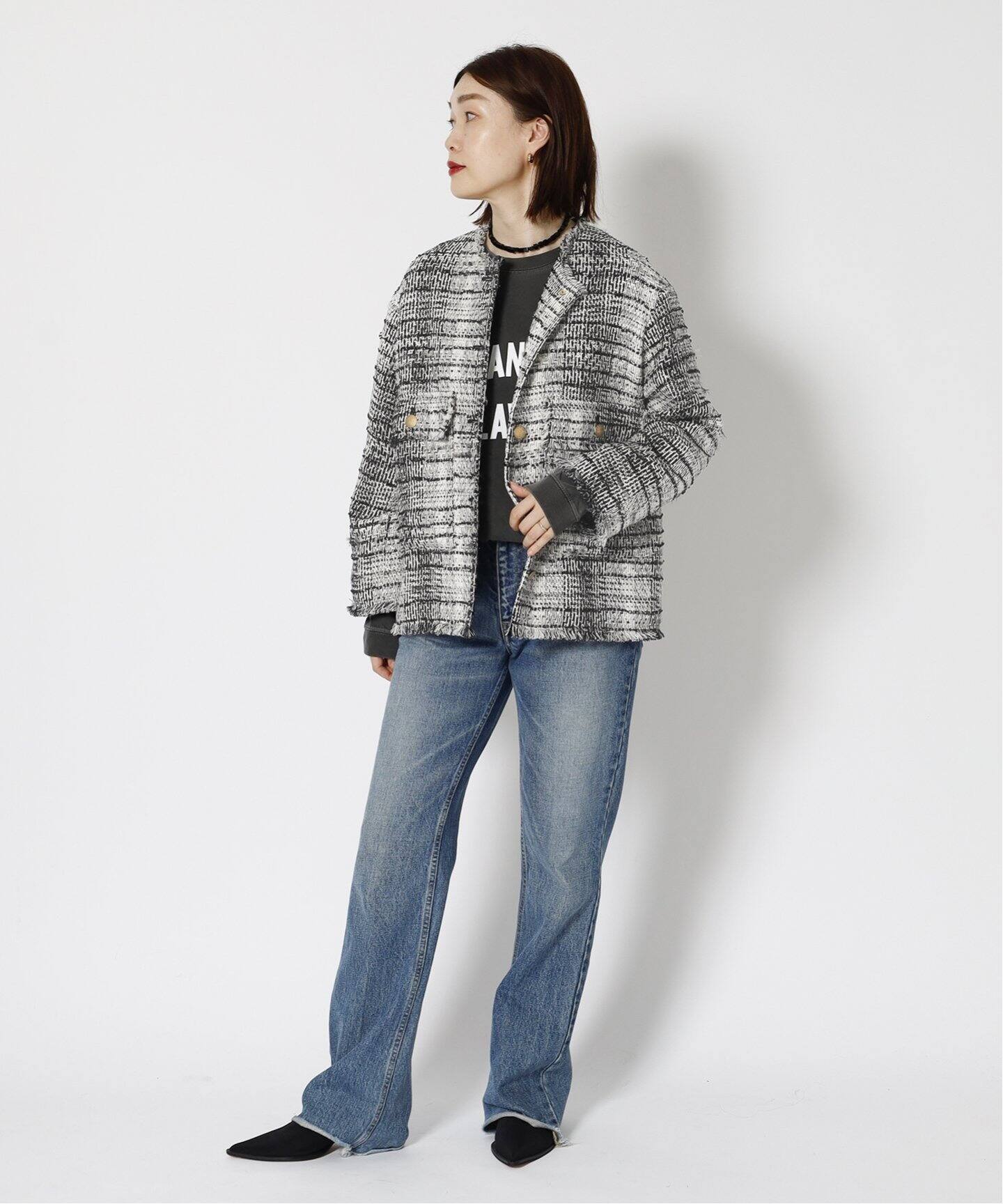 GIOLICAツイードWIDEジャケット（ノーカラージャケット）｜JOURNAL  