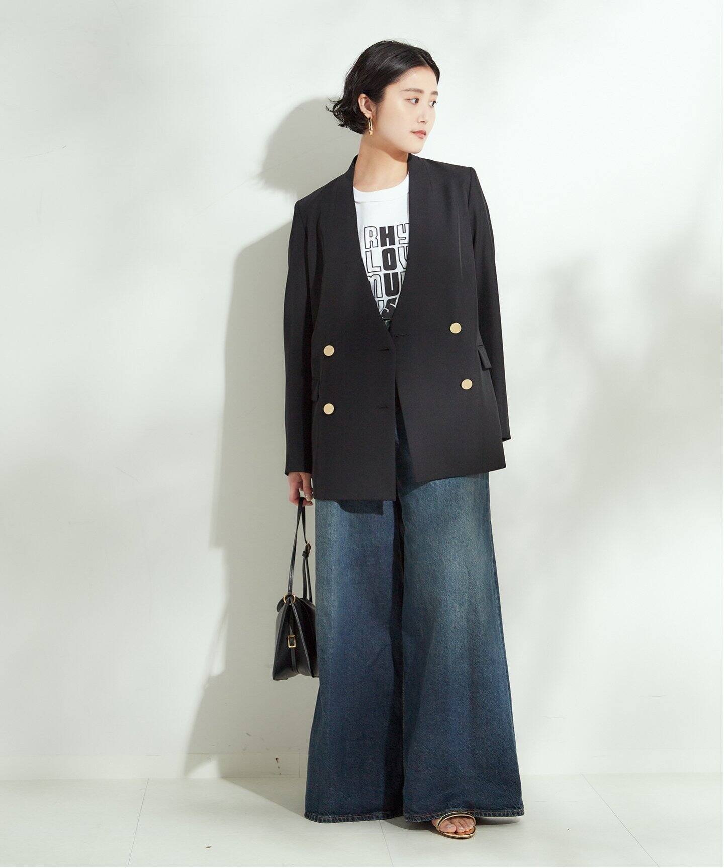 ヴィスポリギャバノーカラージャケット（ノーカラージャケット 