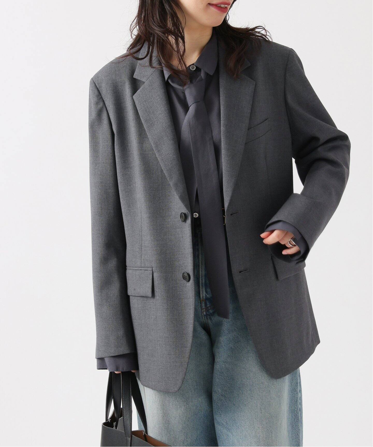 ハイツイストウールオーバーサイズテーラードジャケット（テーラード  