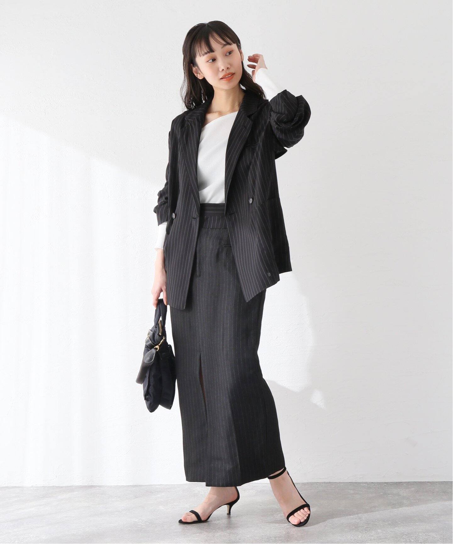 JANE SMITH/ジェーンスミス】WASHED CUPRO STRIPE JK：ジャケット 