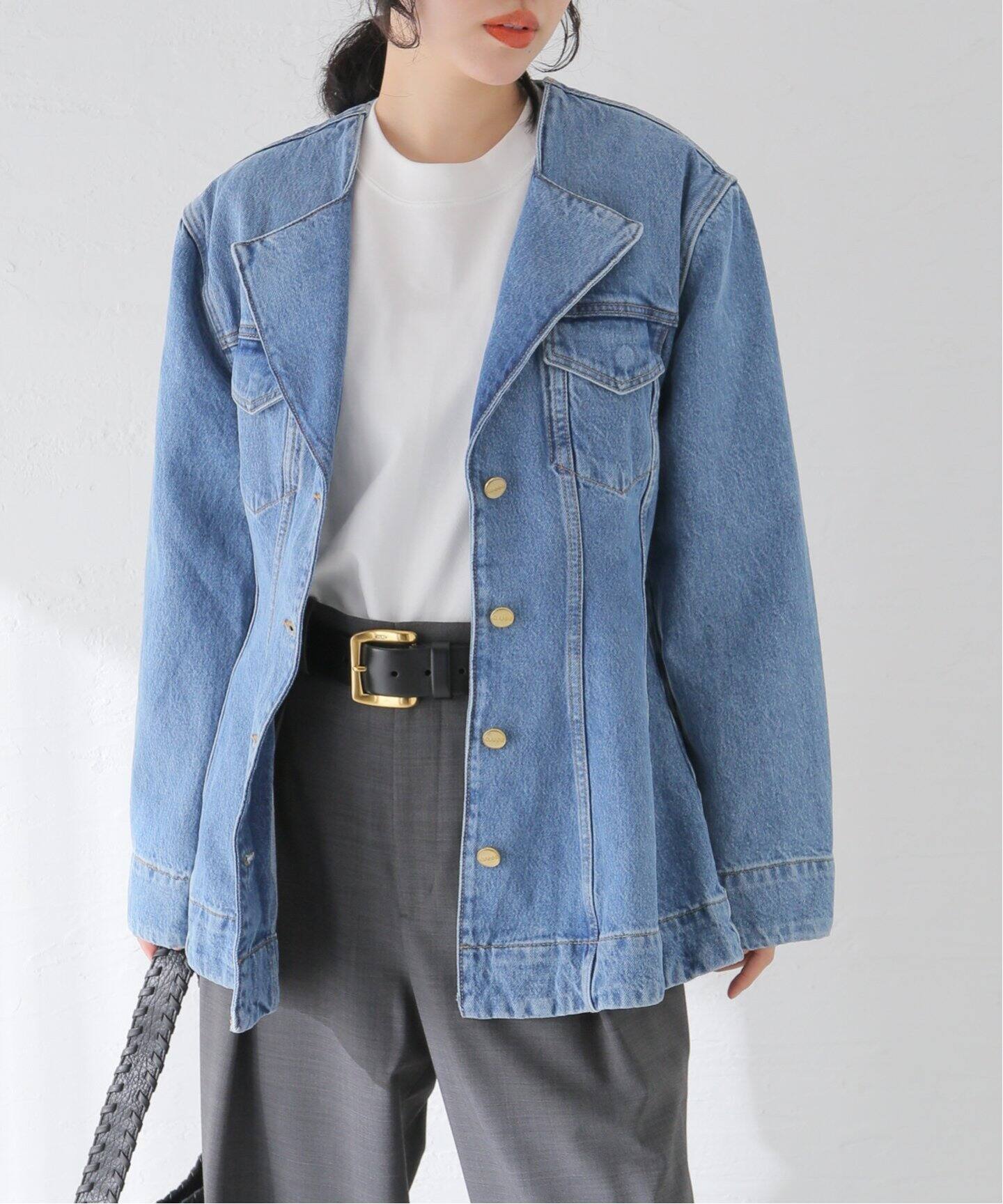 GANNI/ガニー】Cutline Denim Fitted Blazer：デニムジャケット 