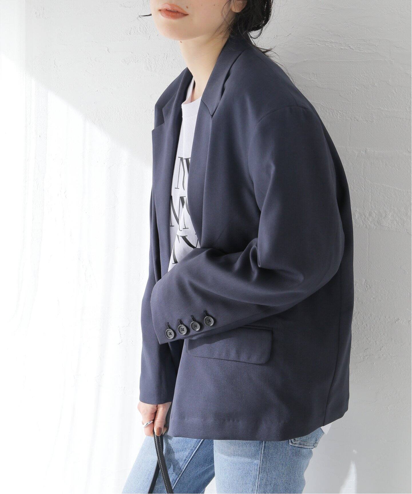 ダブルフロントオーバーサイズジャケット（テーラードジャケット  