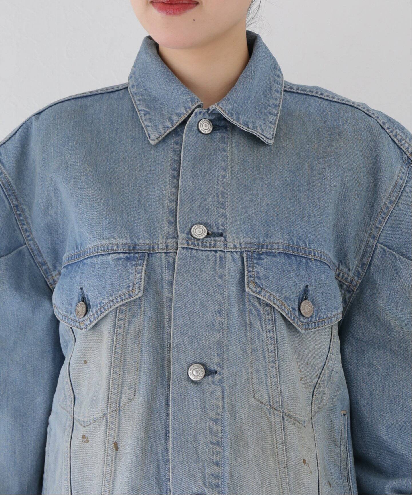 HOLIDAY/ホリデイ】 PAINT DENIM PUFF JACKET：デニムジャケット 