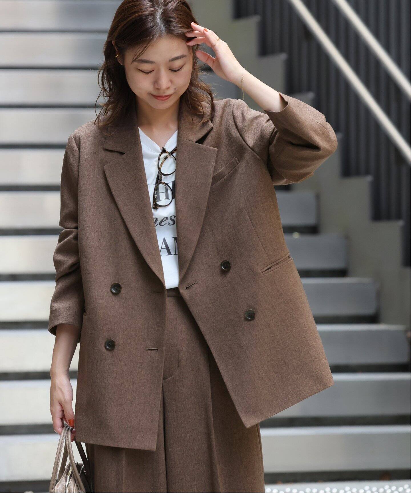 ツイーディーツイルテーラードジャケット（テーラードジャケット  