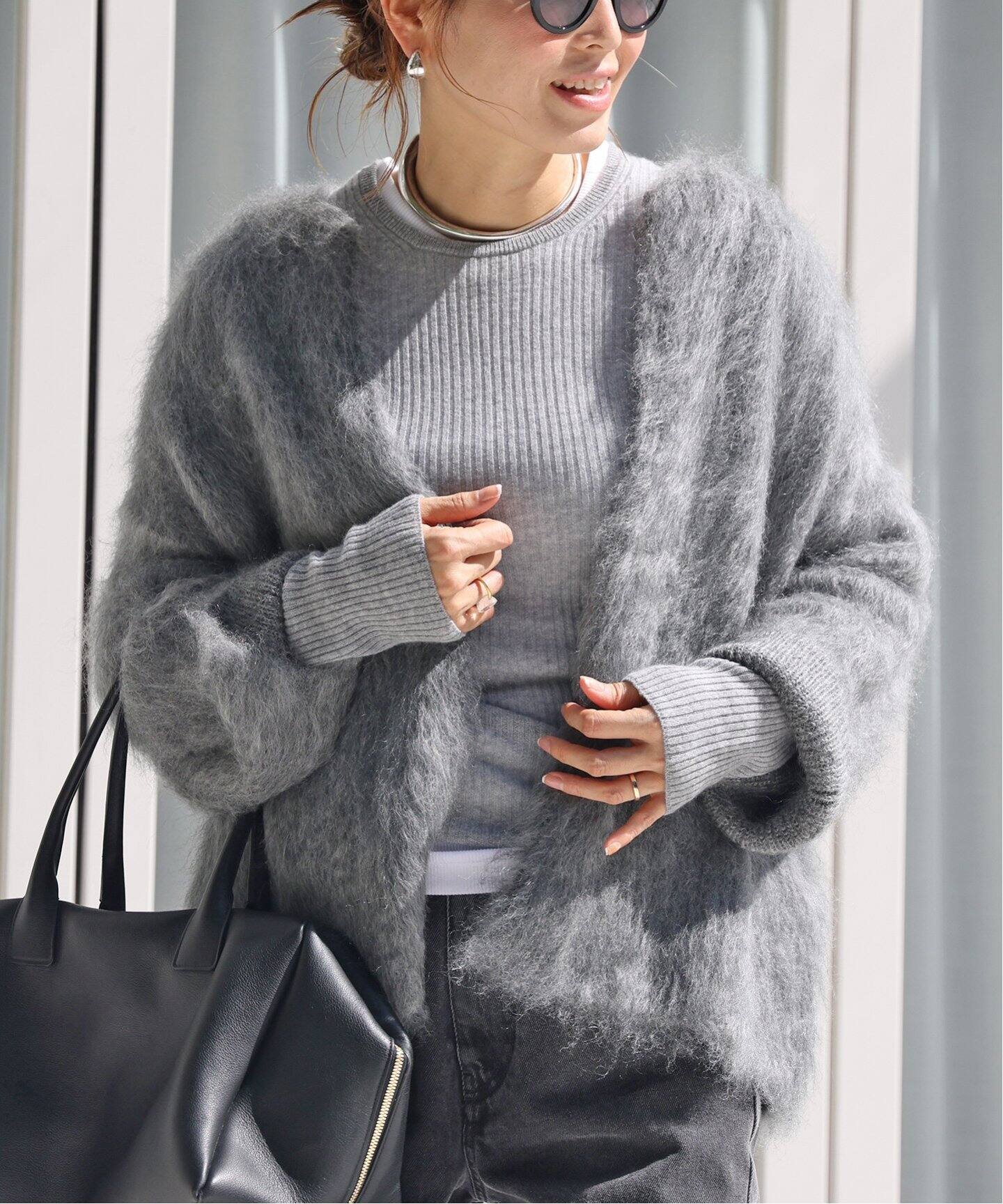 Deuxieme Classe 】PORTMIX クルーネック カーディガン 