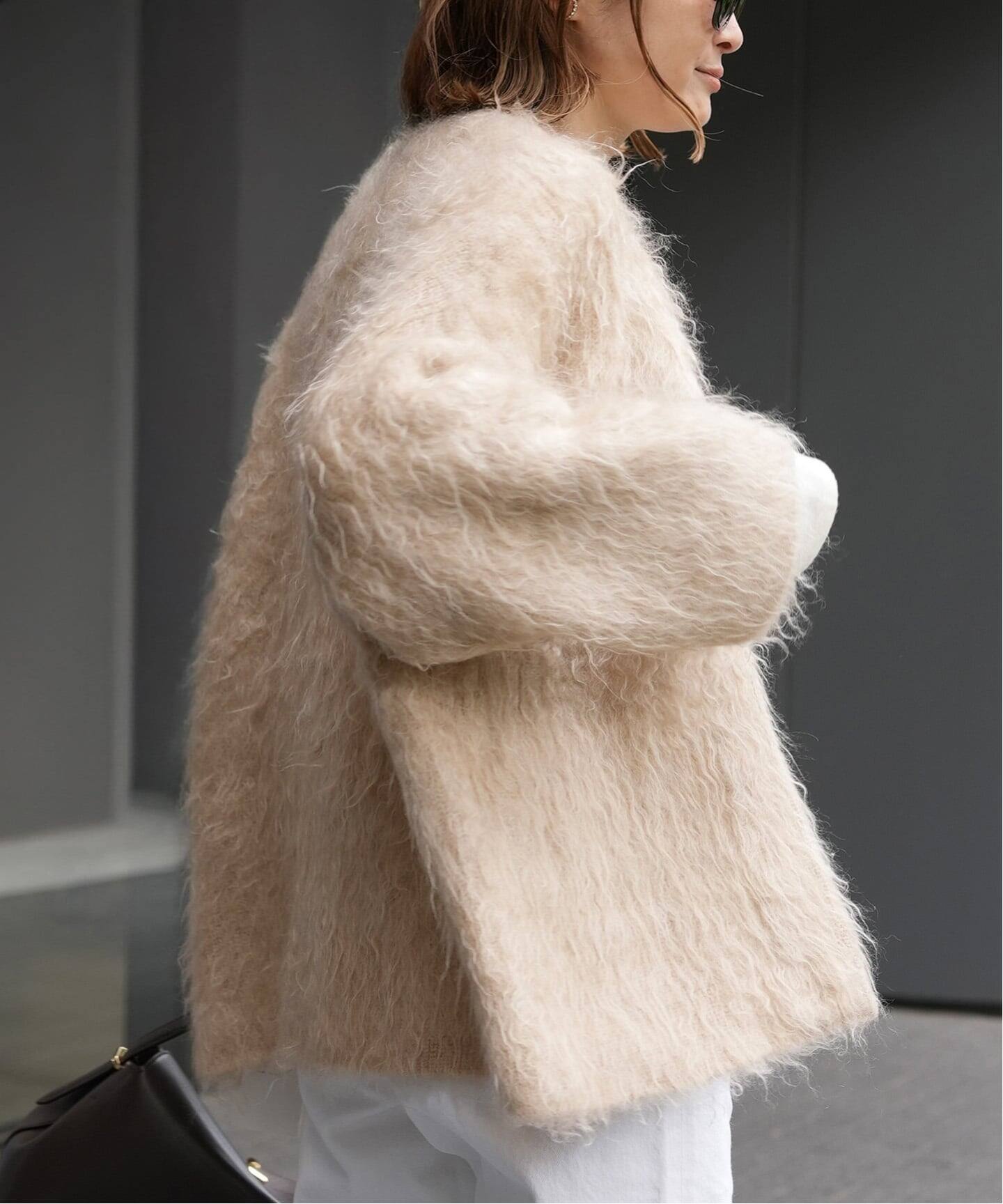 ★ドゥーズィエムクラス★新品PORTMIXモヘアクルーネックカーディガン PORTMIX クルーネック カーディガン（カーディガン）｜MUSE de