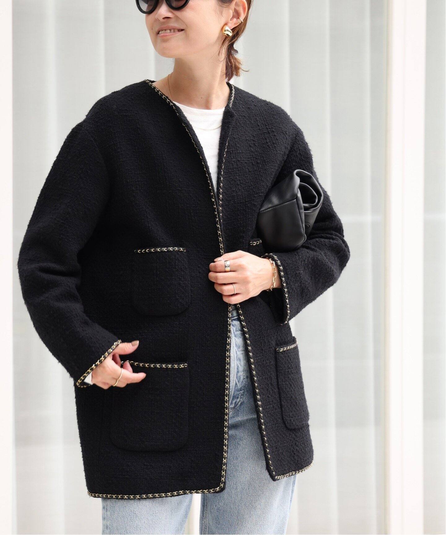 chain ツイード ジャケット（ノーカラージャケット）｜Deuxieme Classe  