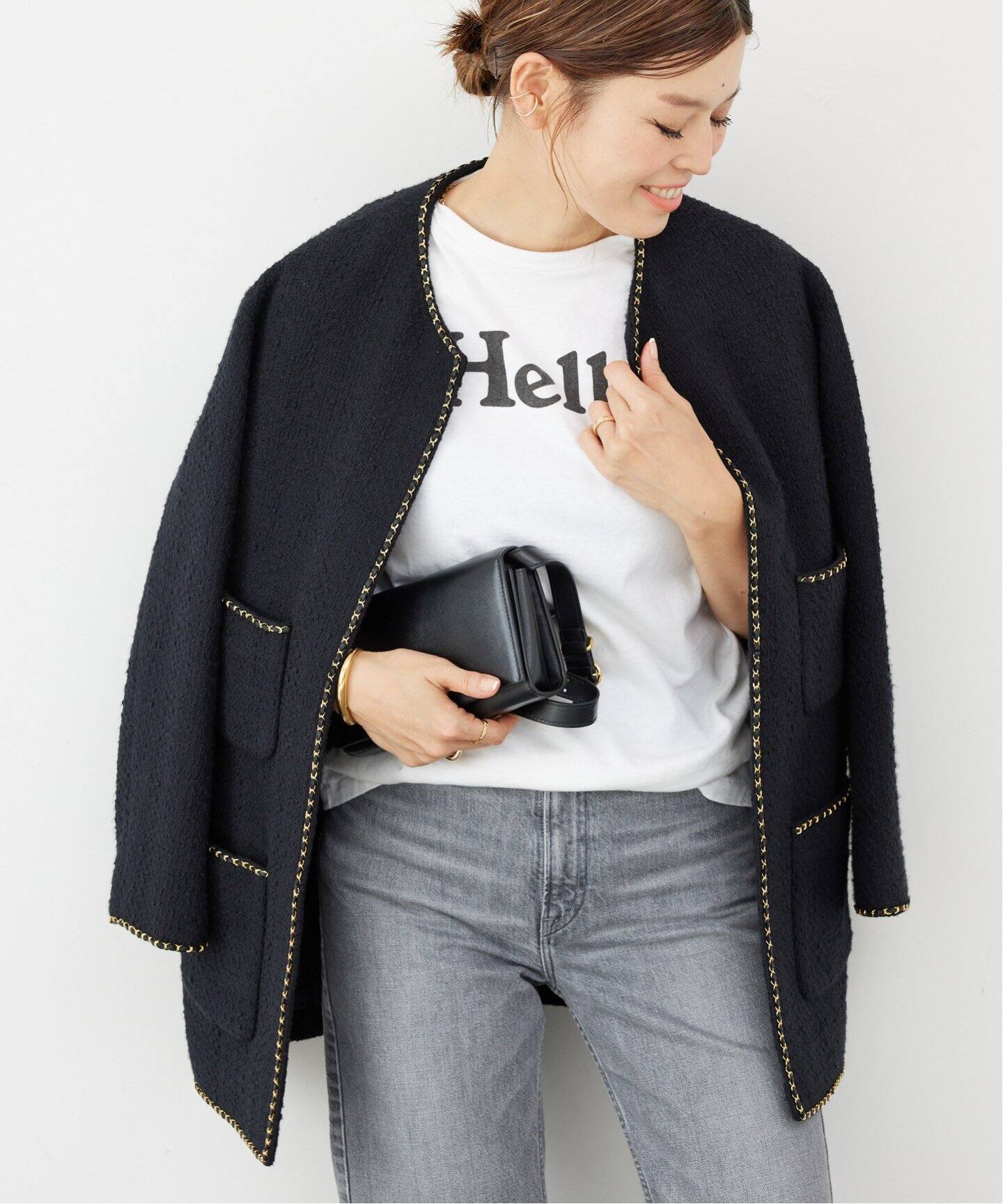 chain ツイード ジャケット（ノーカラージャケット）｜Deuxieme Classe  