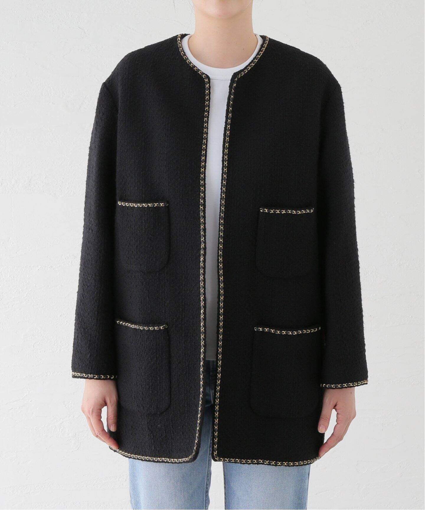 chain ツイード ジャケット（ノーカラージャケット）｜Deuxieme Classe  