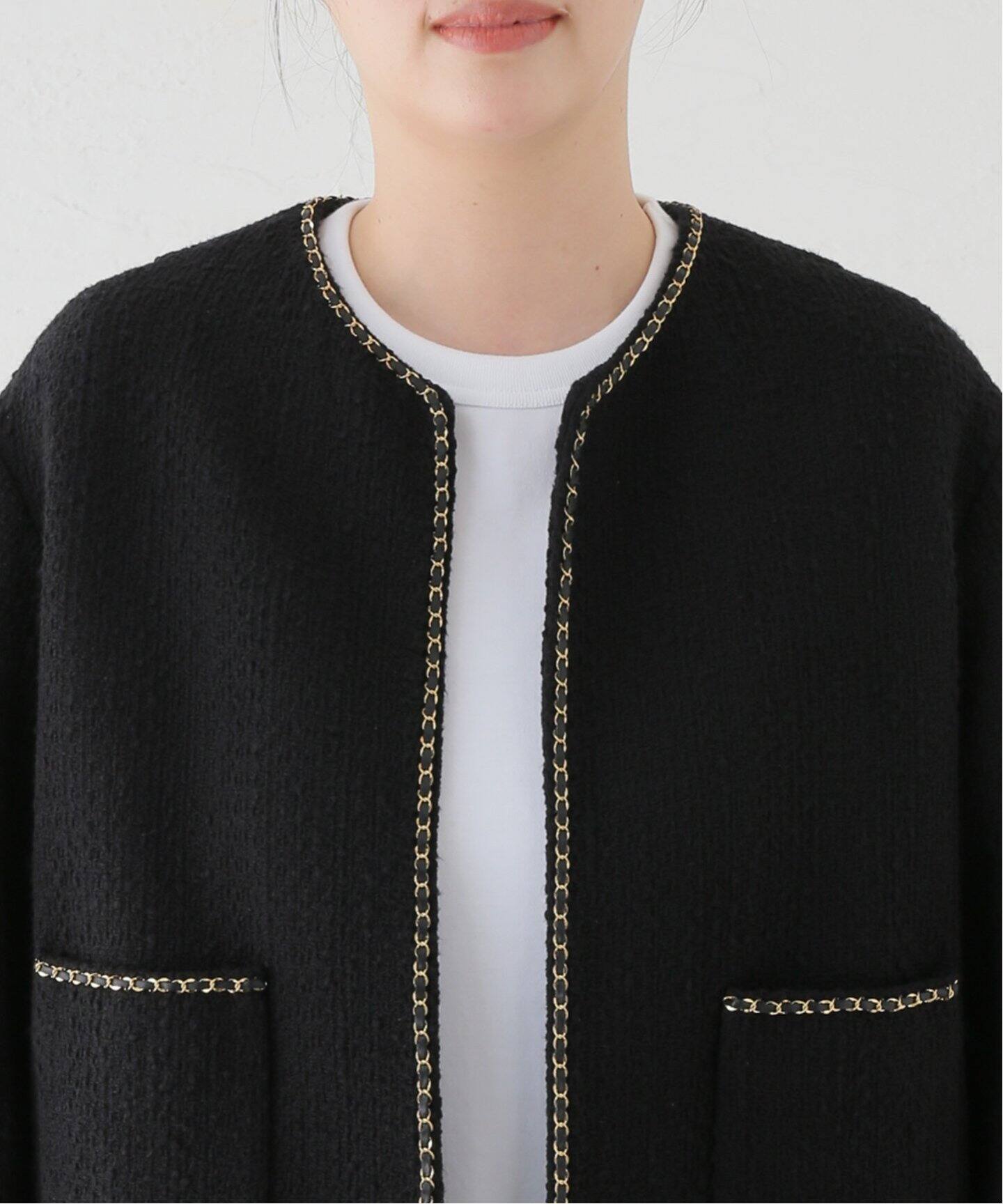 chain ツイード ジャケット（ノーカラージャケット）｜Deuxieme Classe  