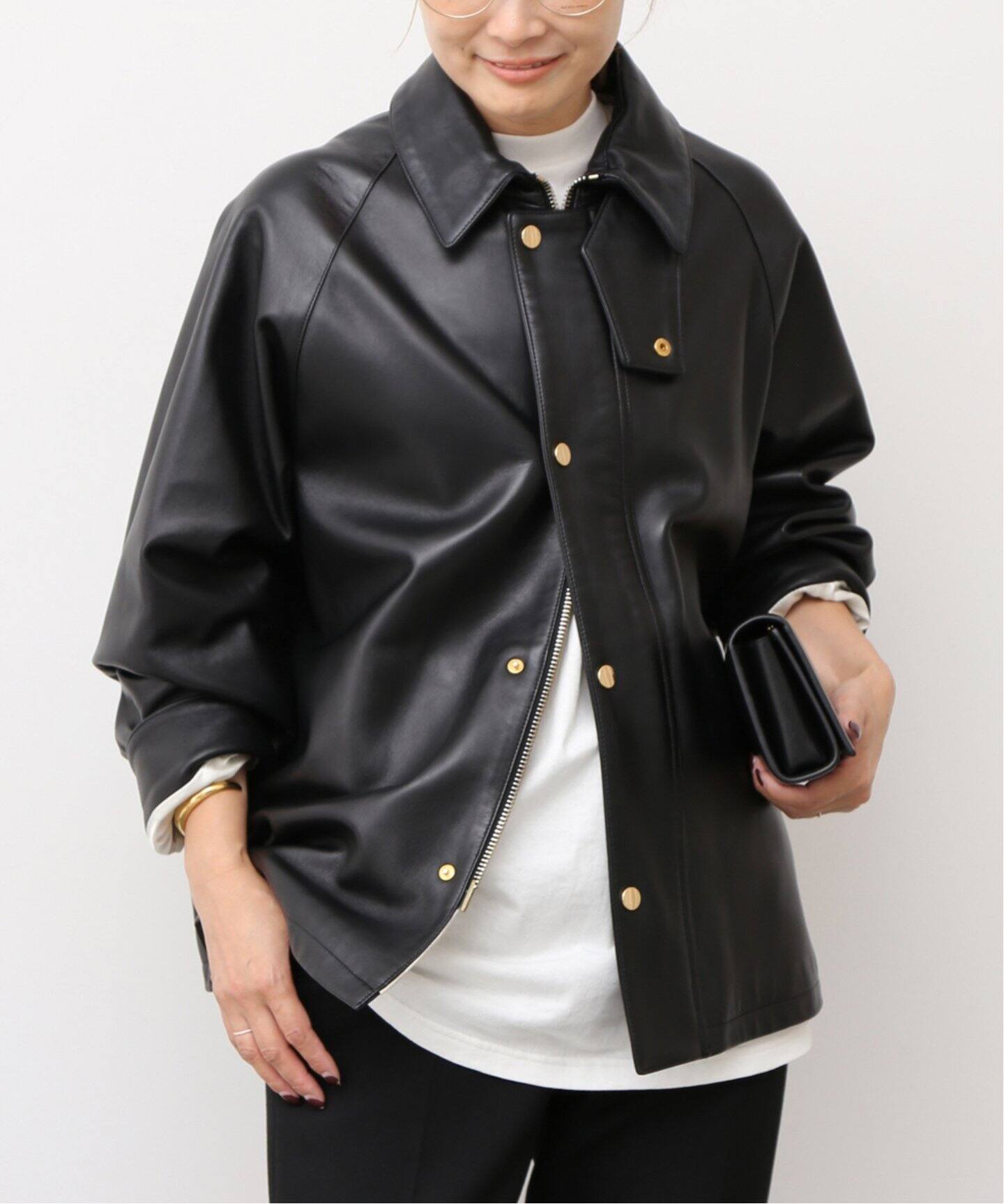 追加【CINQUANTA/チンクアンタ】レザーブルゾン（レザージャケット  