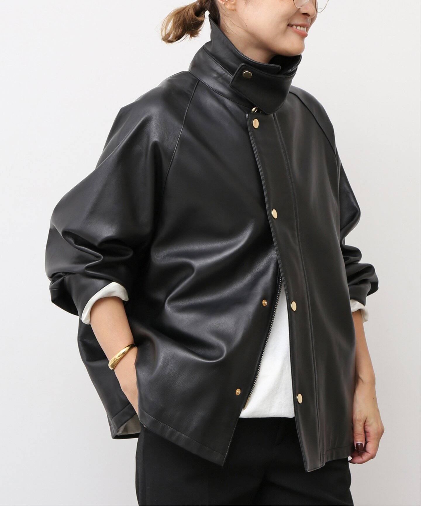 追加【CINQUANTA/チンクアンタ】レザーブルゾン（レザージャケット  