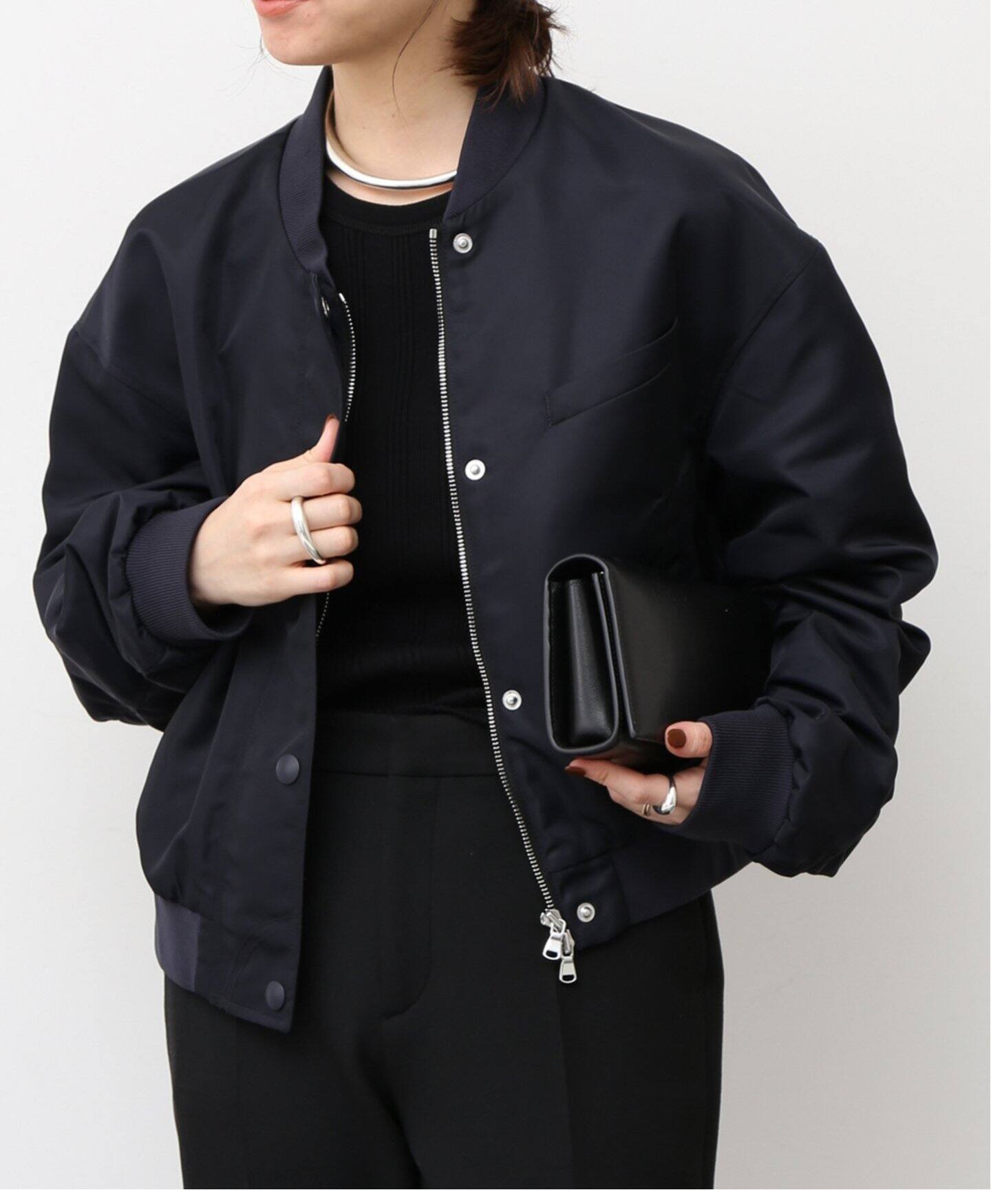 TIBI/ティビ】 NYLON CROPPED BOMBER ブルゾン（ナイロンジャケット 