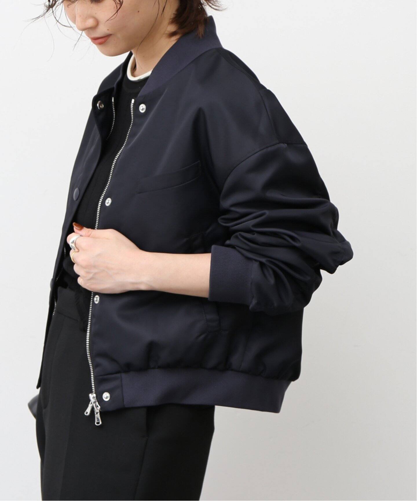 TIBI/ティビ】 NYLON CROPPED BOMBER ブルゾン（ナイロンジャケット 
