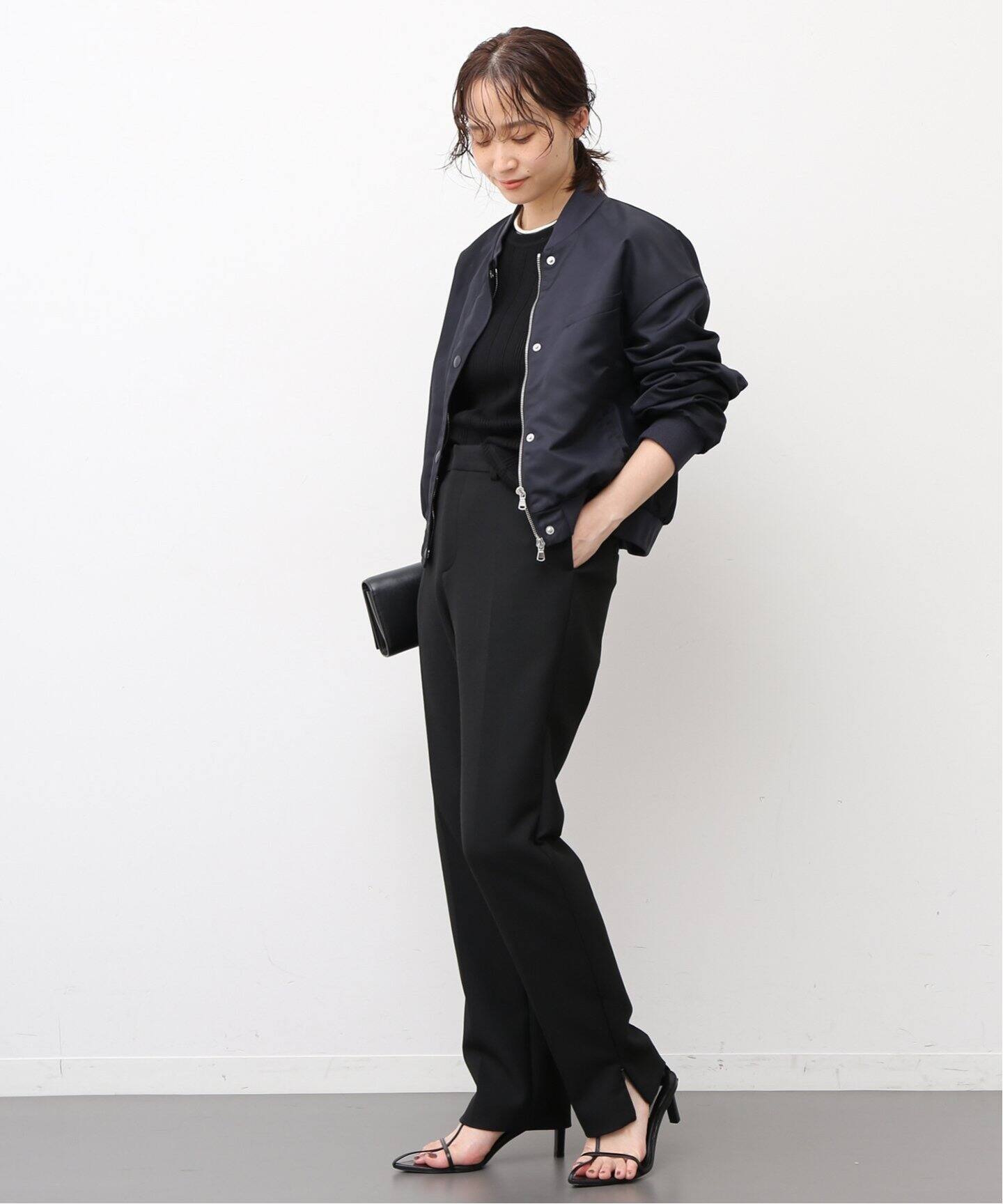 TIBI/ティビ】 NYLON CROPPED BOMBER ブルゾン（ナイロンジャケット 