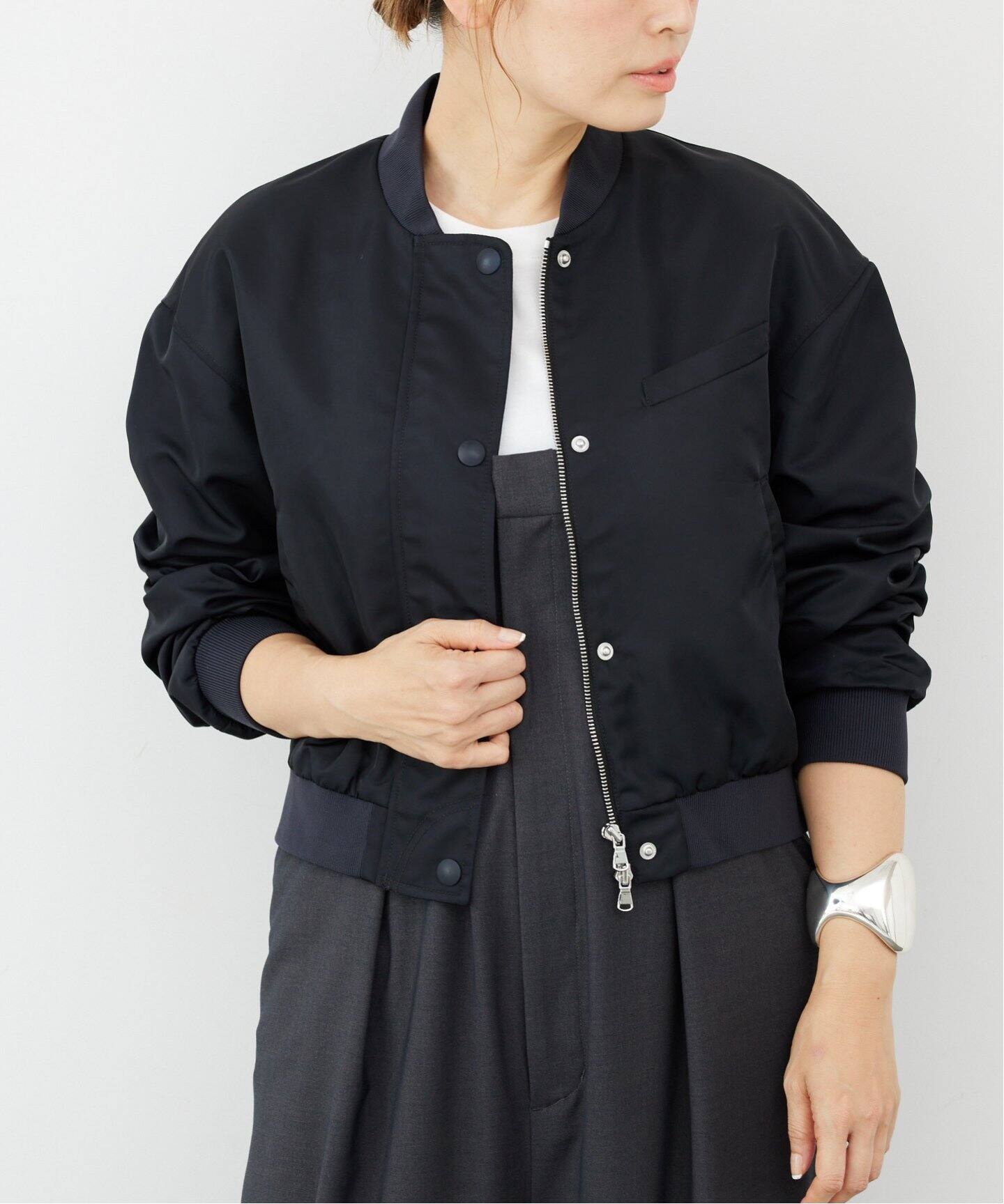 TIBI/ティビ】 NYLON CROPPED BOMBER ブルゾン（ナイロンジャケット 