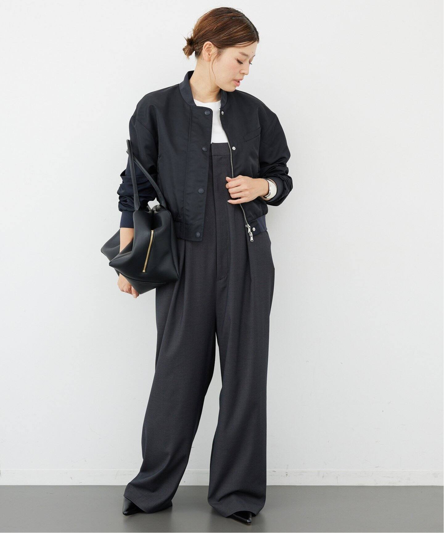 TIBI/ティビ】 NYLON CROPPED BOMBER ブルゾン（ナイロンジャケット 