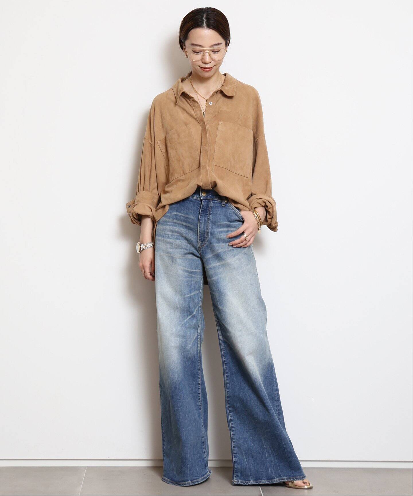 OneTeaspoon/ワンティースプーン】 SAND SUEDE LEATHER SHIRT（レザー 