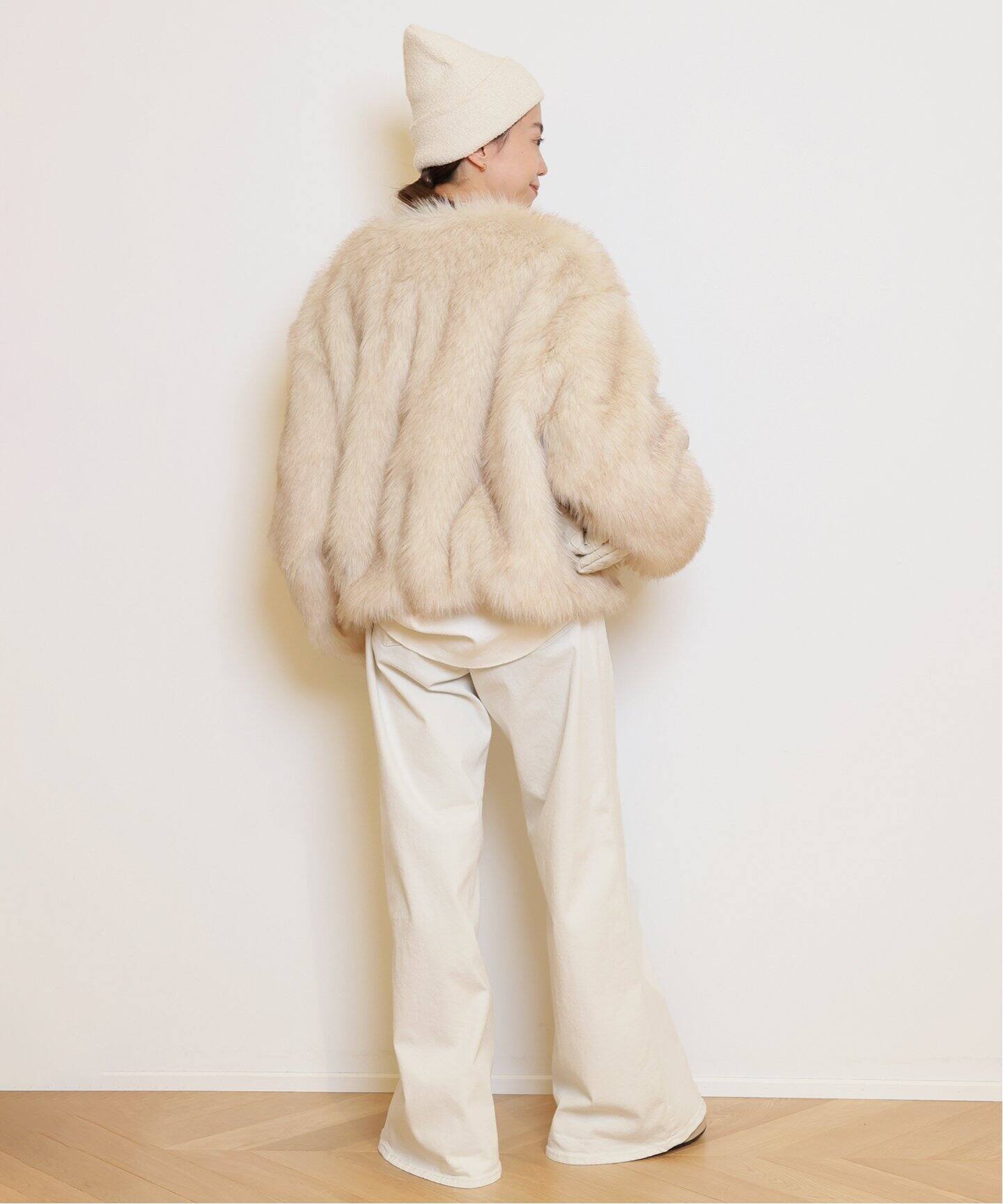 HALFBOY/ハーフボーイ】 SHORT ECO FUR コート(CREAM)（その他ブルゾン 