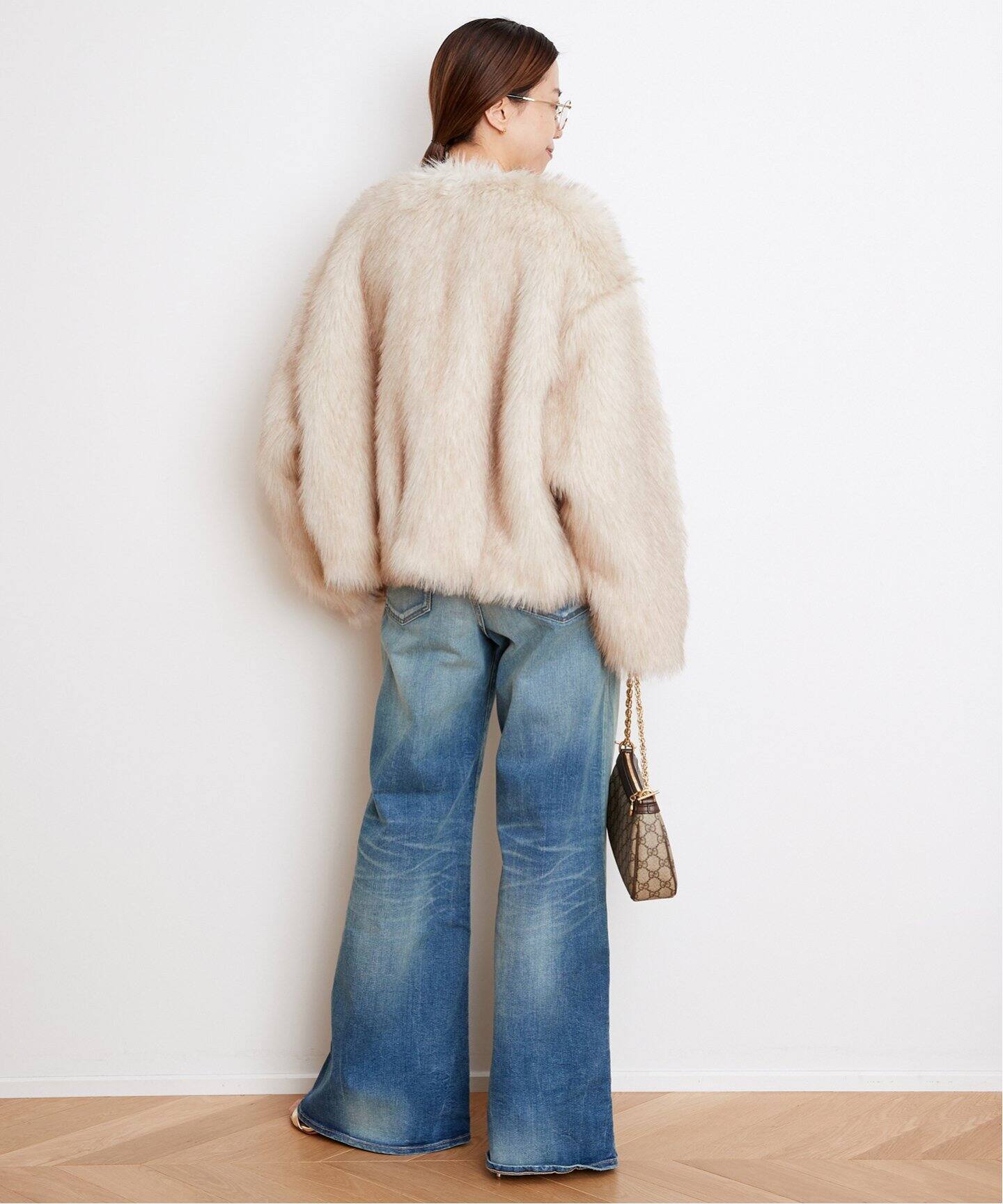HALFBOY/ハーフボーイ】 SHORT ECO FUR コート(CREAM)（その他ブルゾン 