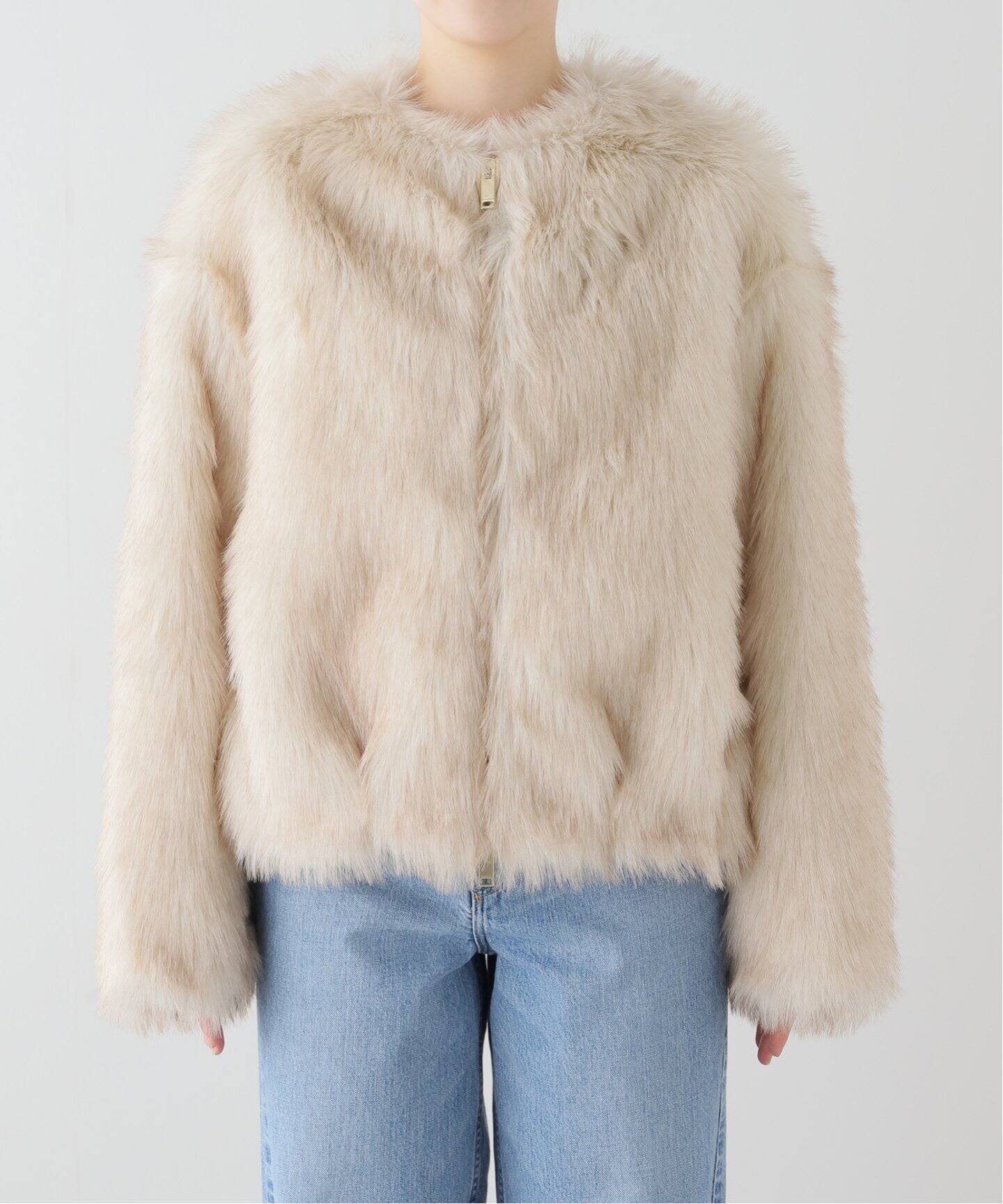 HALFBOY/ハーフボーイ】 SHORT ECO FUR コート(CREAM)（その他ブルゾン 