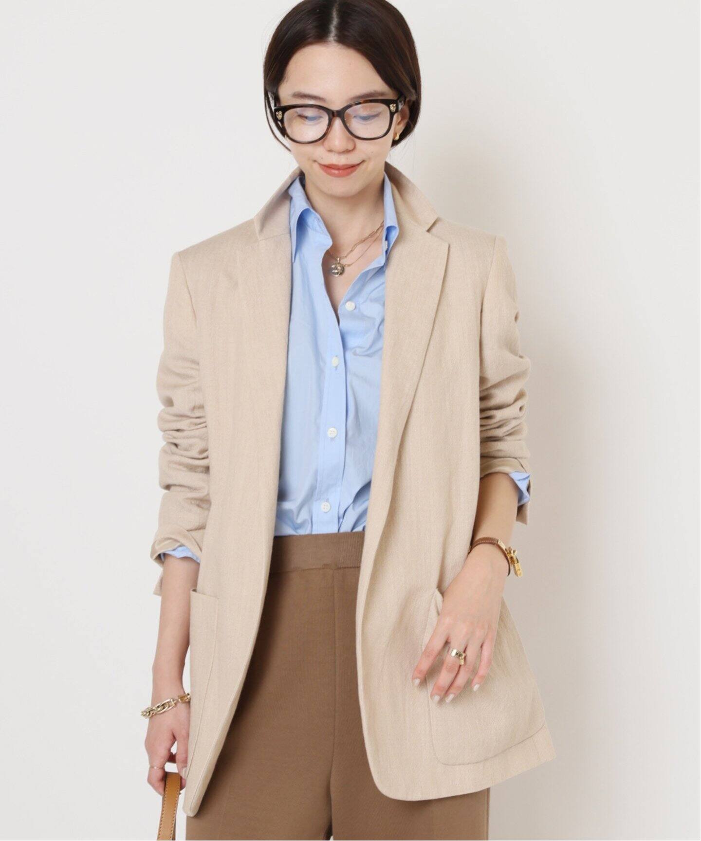 N_8/エンネオット】LINEN WOOL ジャケット（テーラードジャケット 
