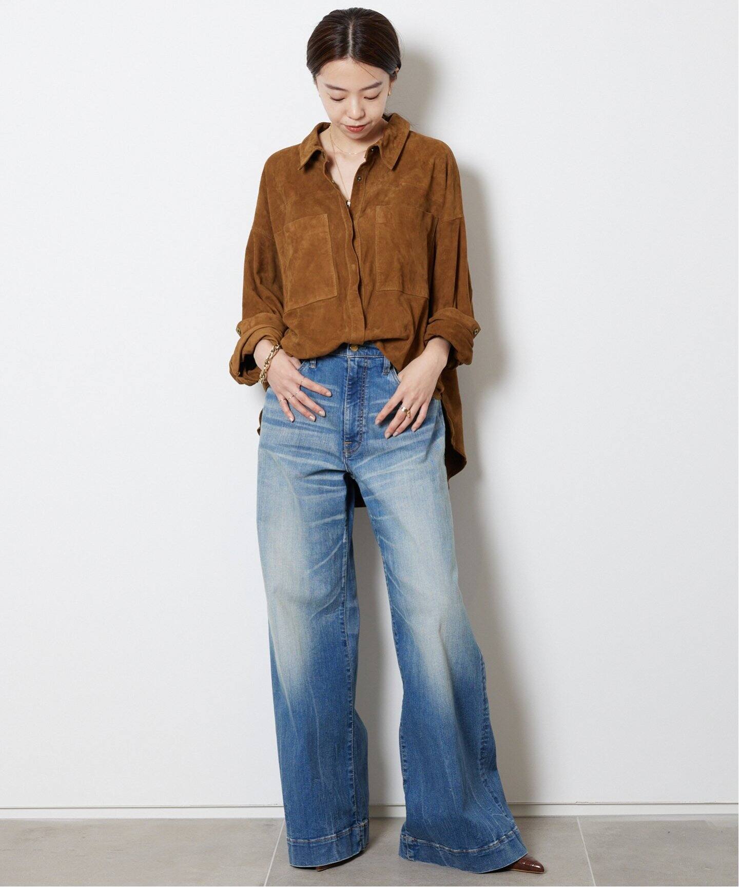 OneTeaSpoon/ワンティースプーン】TAN SUEDE DARIA ジャケット（レザー 