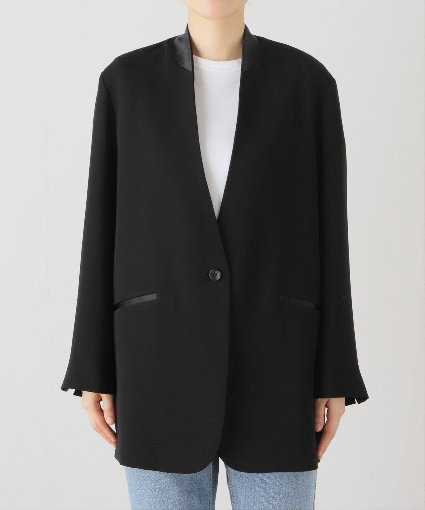 No Collar Relax Jacket（ノーカラージャケット）｜L 