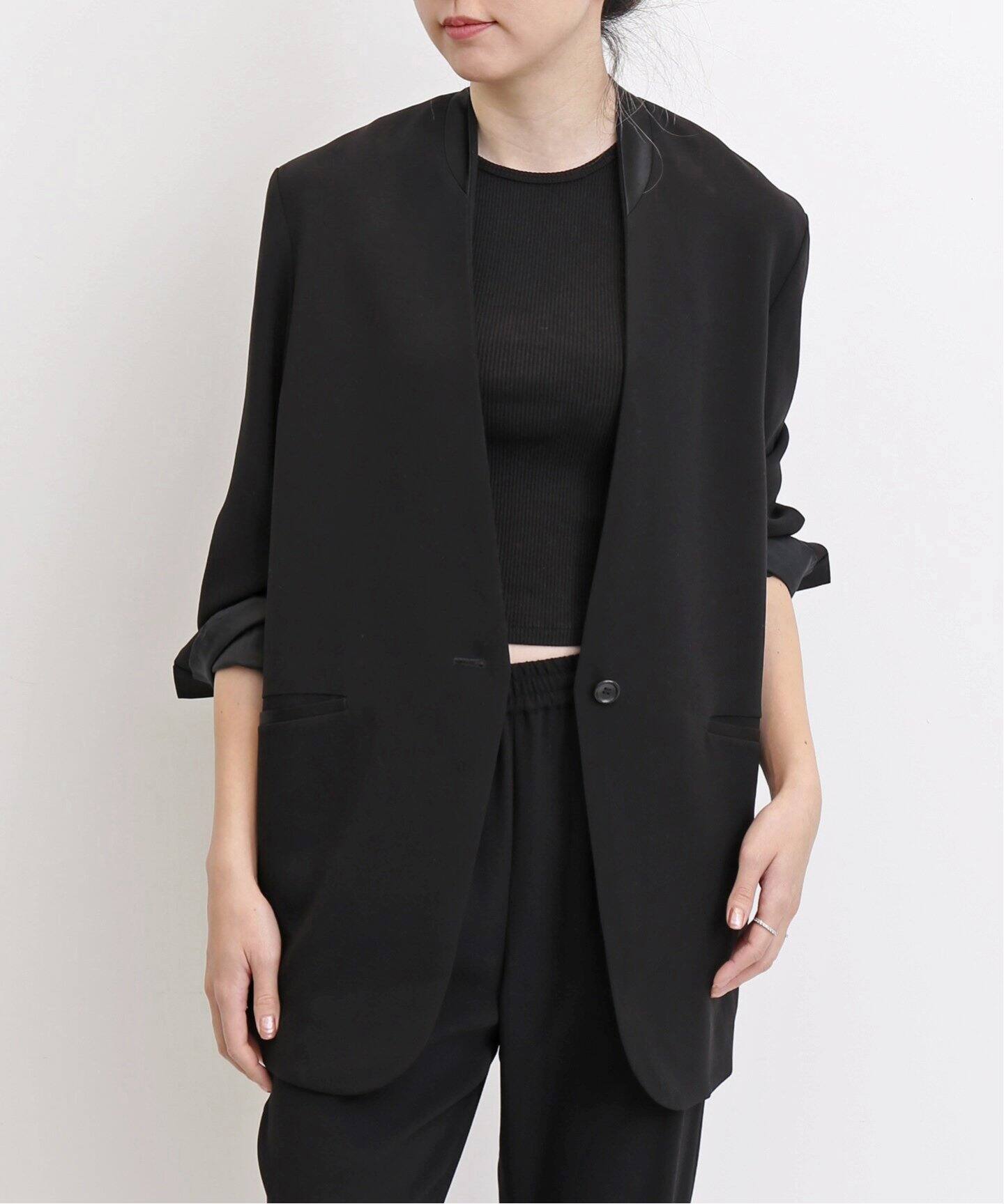 No Collar Relax Jacket（ノーカラージャケット）｜L 